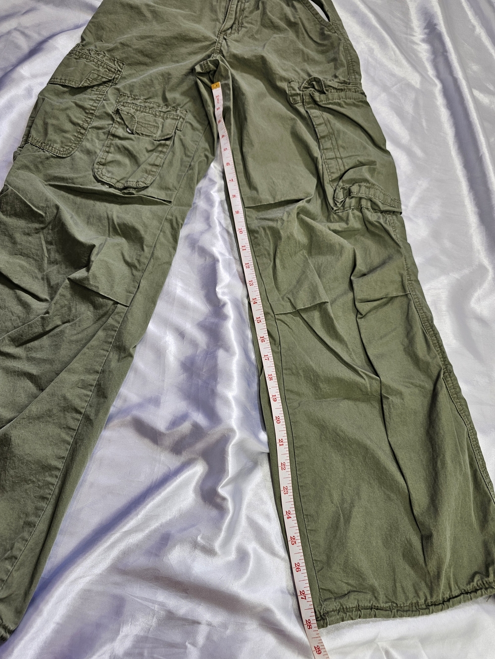 Y2K Olive Cargo Utility Pants - Picture 5 of 8